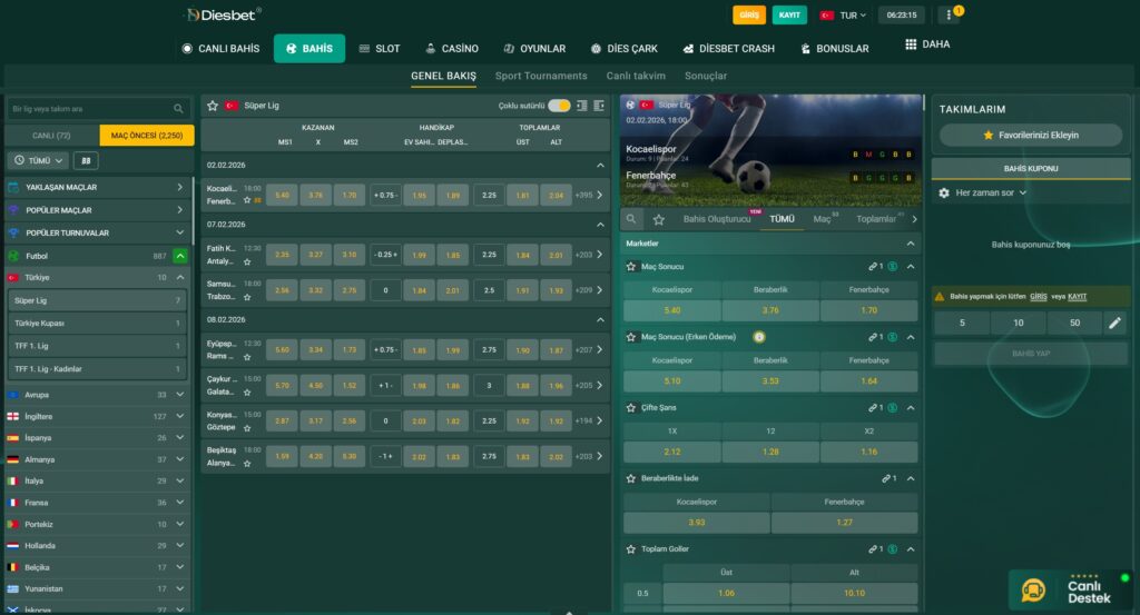 diesbet spor bahisleri
